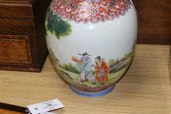 A Chinese famille rose sages vase